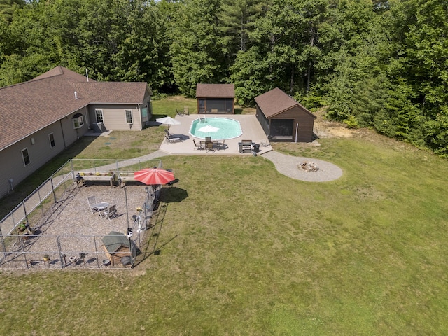 16 Keystone Spring Rd, Poland, ME 04274 - view from above of property with a pool