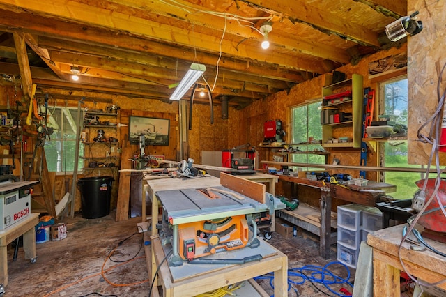 574 Mingo Loop Rd, Rangeley, ME 04970 - miscellaneous room featuring a workshop area