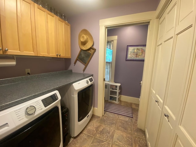 86 Summer St, Saco, ME 04072 - laundry area featuring cabinet space and washing machine and dryer