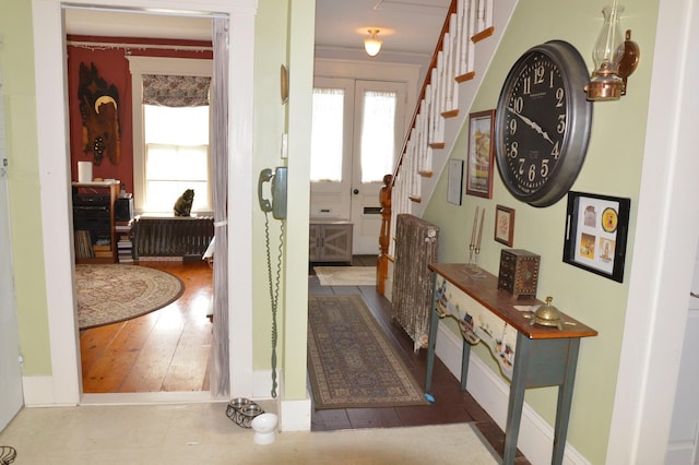 86 Summer St, Saco, ME 04072 - corridor featuring healthy amount of natural light, stairway, and ornamental molding