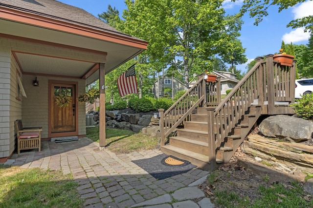 71 Village Way Unit 506, Edgecomb, ME 04556 - view of patio with stairway