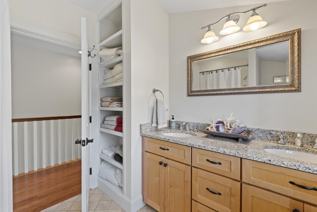 71 Village Way Unit 506, Edgecomb, ME 04556 - full bathroom with double vanity and tile patterned flooring