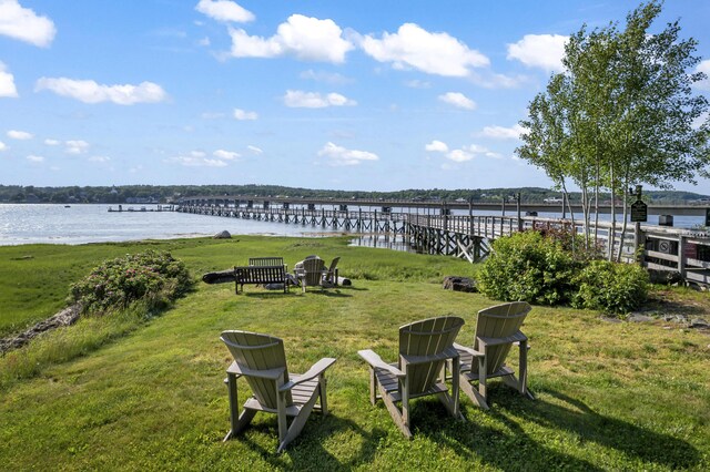 71 Village Way Unit 506, Edgecomb, ME 04556 - view of grassy yard with a water view