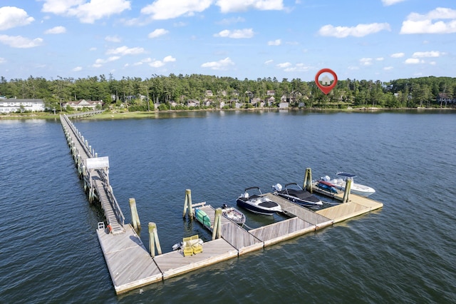 71 Village Way Unit 506, Edgecomb, ME 04556 - dock area with a water view and view of scattered trees