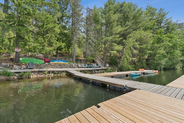 8 Log Cabin Ln Unit 9, Shapleigh, ME 04076 - dock area featuring a water view and view of wooded area