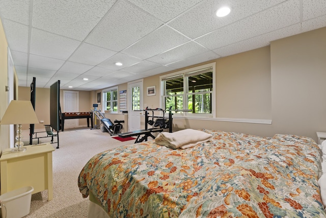 15 Harvey Brook Dr, Freeport, ME 04032 - carpeted bedroom with a paneled ceiling and recessed lighting