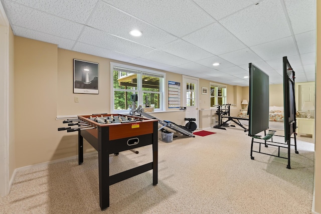 15 Harvey Brook Dr, Freeport, ME 04032 - playroom with a drop ceiling, healthy amount of natural light, and carpet flooring