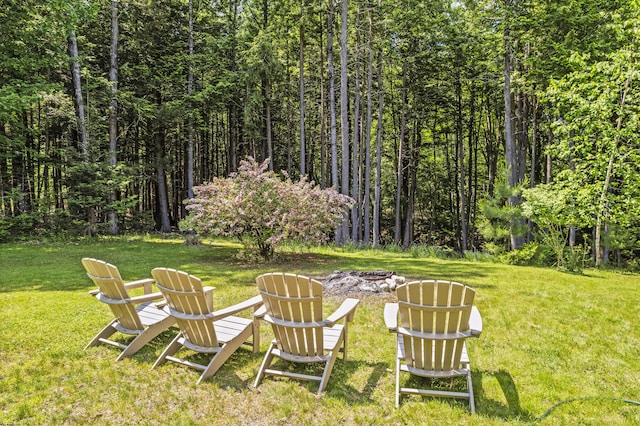 15 Harvey Brook Dr, Freeport, ME 04032 - view of grassy yard with an outdoor fire pit