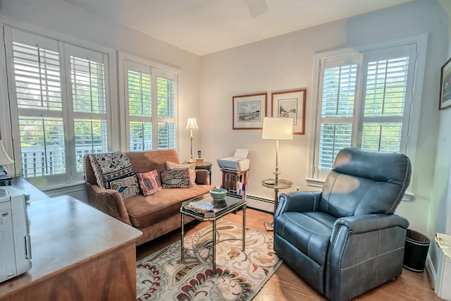 97 Dockside Ln Unit 8, Belfast, ME 04915 - living room featuring a baseboard radiator and baseboards