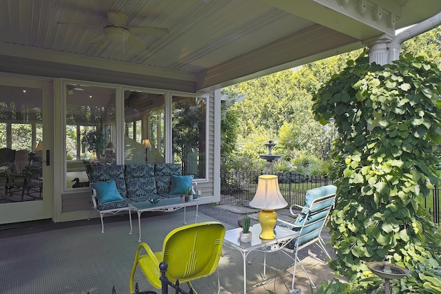 58 Church St, Belfast, ME 04915 - view of patio with ceiling fan