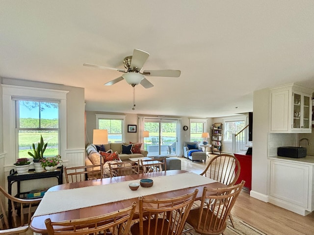 13 Norwood Ln, Kennebunkport, ME 04046 - dining room with light wood finished floors and ceiling fan