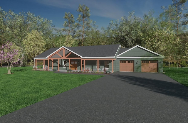 LOT9 Meadow View Dr, Readfield, ME 04355 - view of front facade with a porch, a front yard, driveway, and an attached garage