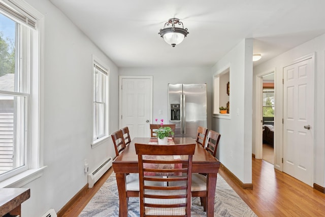 46 Label Ave, Portland, ME 04103 - dining space with baseboard heating and wood finished floors