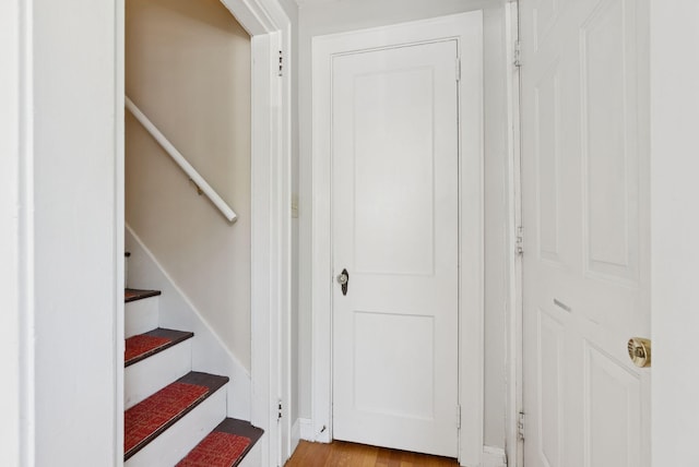 54 Vannah Ave, Portland, ME 04103 - staircase featuring wood finished floors