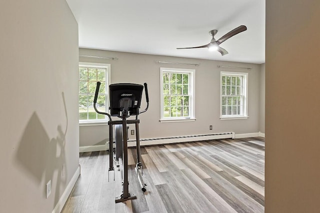 4 Acorn Ln, Lewiston, ME 04240 - workout area with wood finished floors and a ceiling fan
