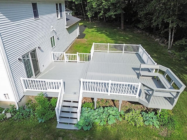 4 Acorn Ln, Lewiston, ME 04240 - wooden terrace featuring a yard and stairway