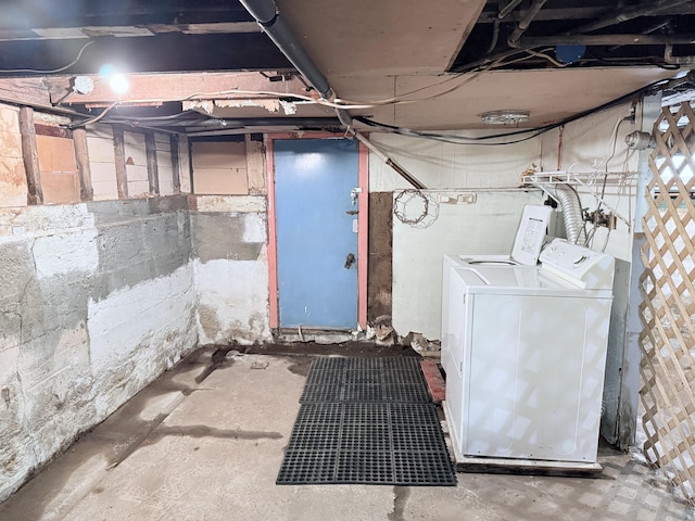 21 Peary Ter, South Portland, ME 04106 - unfinished basement featuring washing machine and dryer