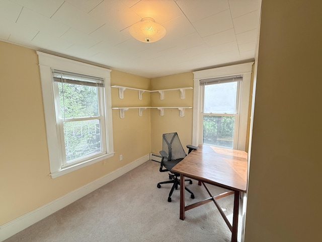 21 Peary Ter, South Portland, ME 04106 - office area featuring carpet flooring and a baseboard radiator