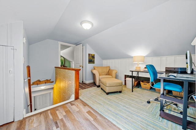 12 Fillmore Ave, South Portland, ME 04106 - office area featuring wood finished floors and lofted ceiling