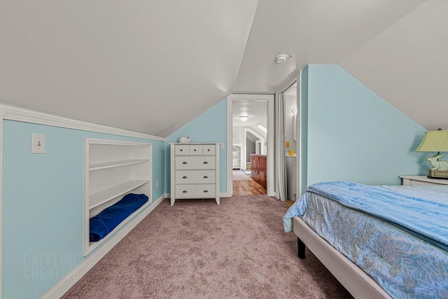 12 Fillmore Ave, South Portland, ME 04106 - carpeted bedroom featuring vaulted ceiling