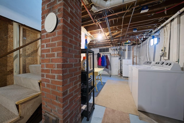 12 Fillmore Ave, South Portland, ME 04106 - below grade area with washing machine and clothes dryer