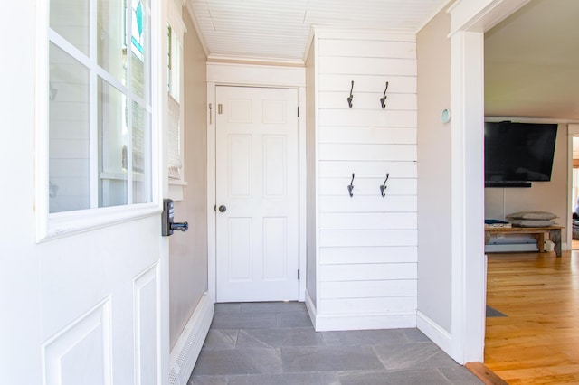 1 Madison St, Augusta, ME 04330 - mudroom with baseboards and crown molding