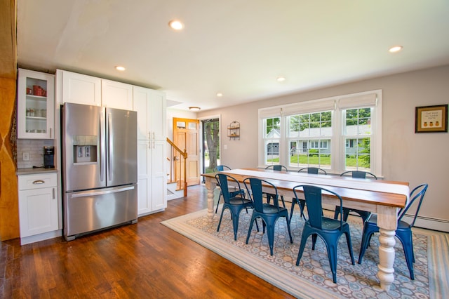 1 Madison St, Augusta, ME 04330 - dining room featuring dark wood finished floors and recessed lighting