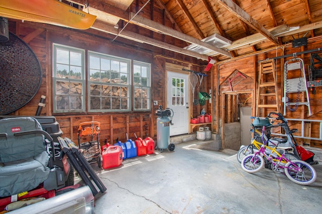 1 Madison St, Augusta, ME 04330 - garage with wood walls