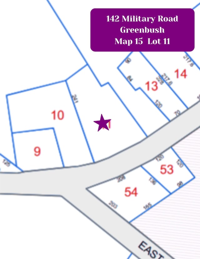 142 Military Rd, Greenbush, ME 04418 - map showing property parcels