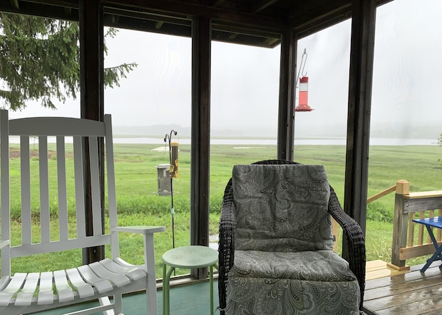 361 Water St, Addison, ME 04606 - sunroom featuring a water view