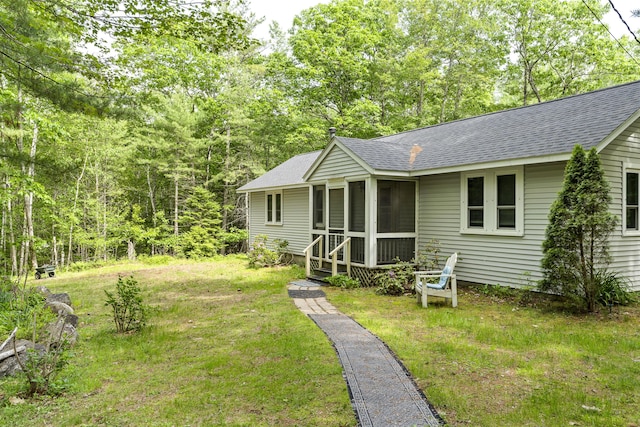 17 Eagle Ln, Damariscotta, ME 04543 - view of grassy yard with a sunroom
