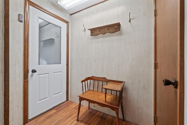 8 Grovemount Ln, Lewiston, ME 04240 - doorway to outside with wood finished floors