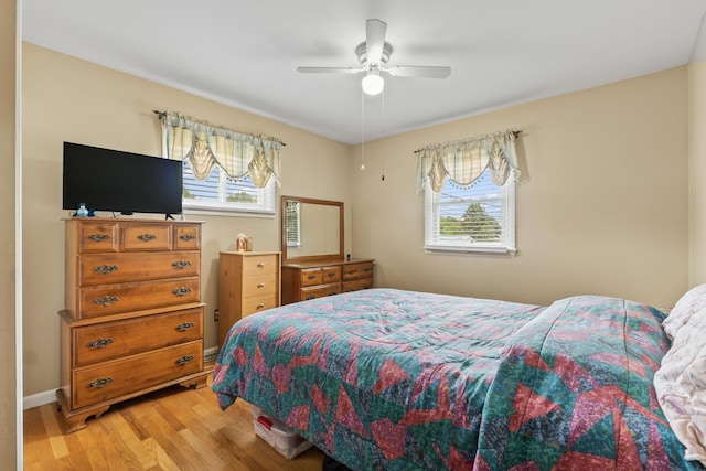 8 Grovemount Ln, Lewiston, ME 04240 - bedroom featuring light wood-style flooring and a ceiling fan