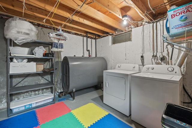 8 Grovemount Ln, Lewiston, ME 04240 - laundry area featuring heating fuel and washer and dryer