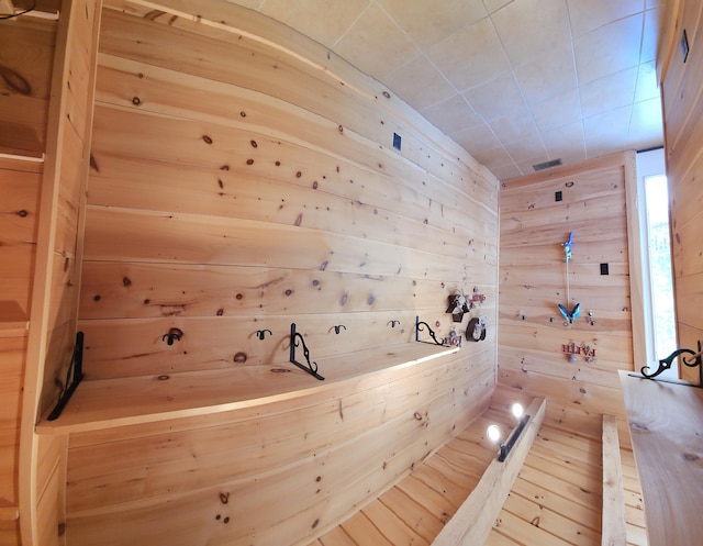 67 Upper Narrows Rd, Long Pond Twp, ME 04945 - relaxing sauna / steam room featuring wooden walls and wood finished floors