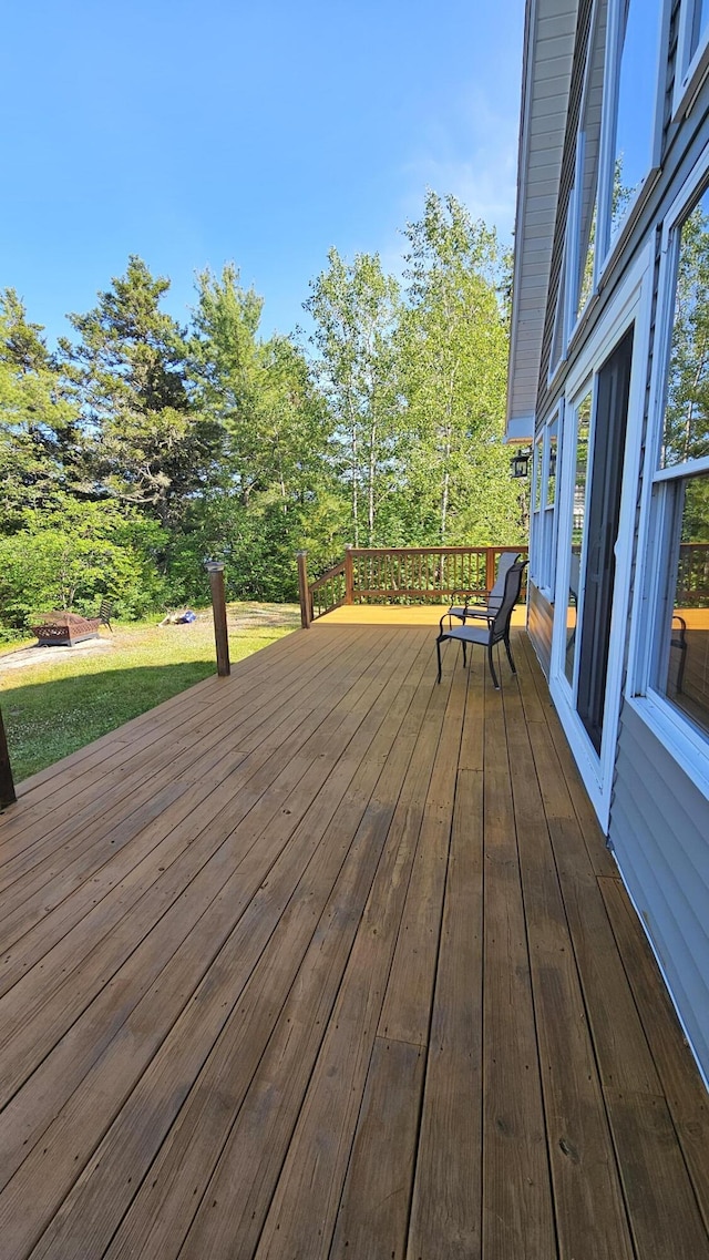 67 Upper Narrows Rd, Long Pond Twp, ME 04945 - view of wooden deck