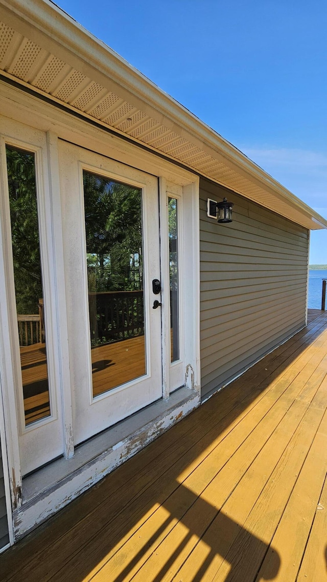 67 Upper Narrows Rd, Long Pond Twp, ME 04945 - deck with a water view