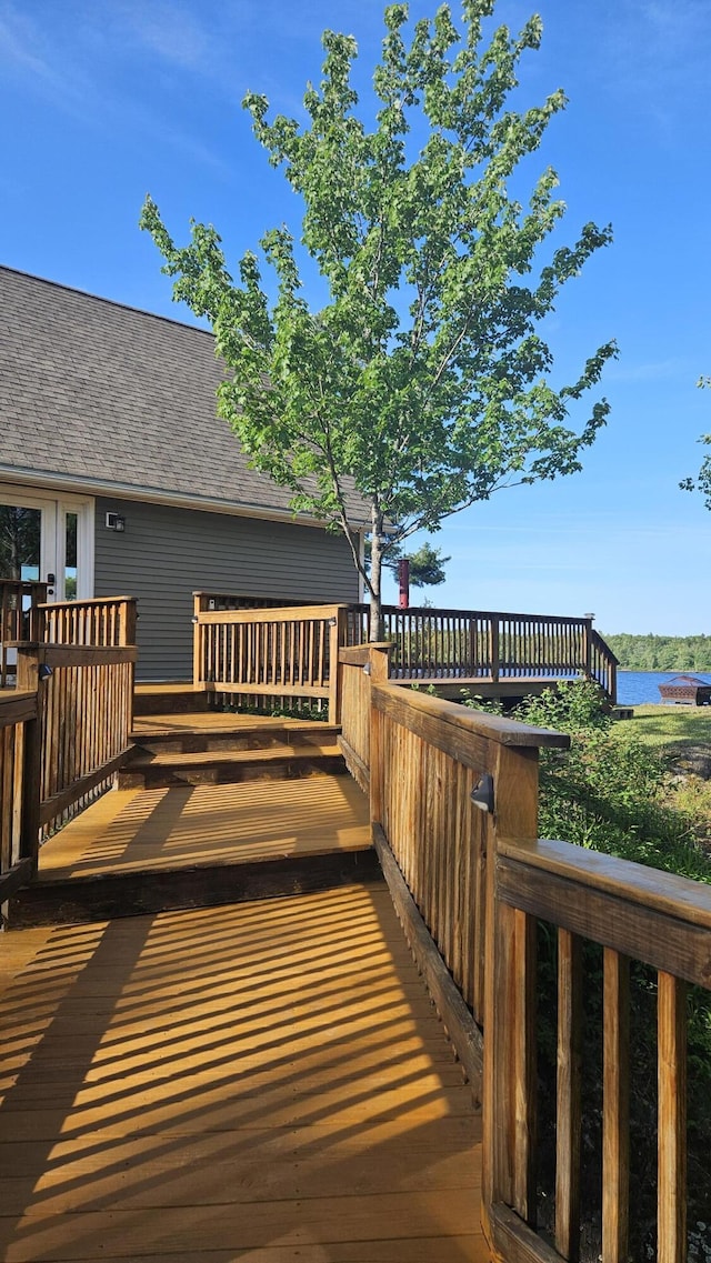 67 Upper Narrows Rd, Long Pond Twp, ME 04945 - view of wooden terrace