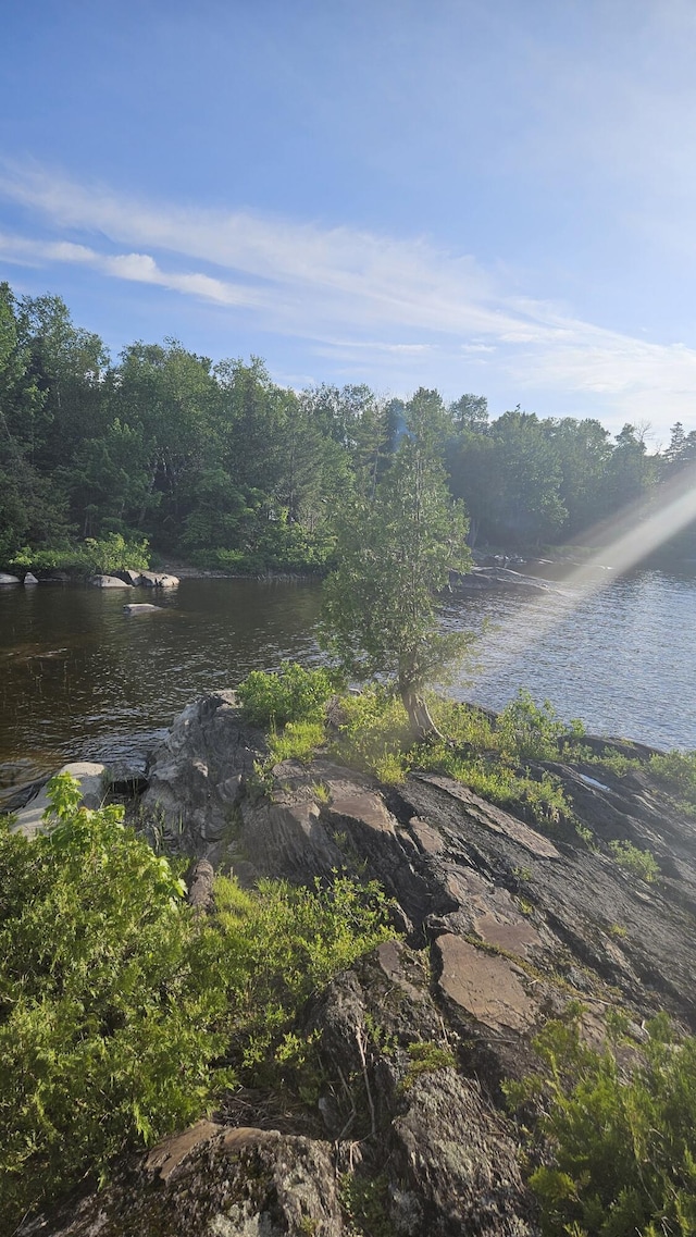 67 Upper Narrows Rd, Long Pond Twp, ME 04945 - water view featuring a forest