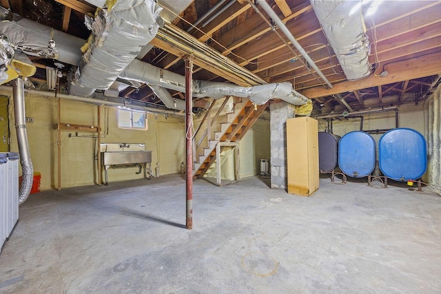 555 Pool St, Biddeford, ME 04005 - below grade area with stairs and oil tank