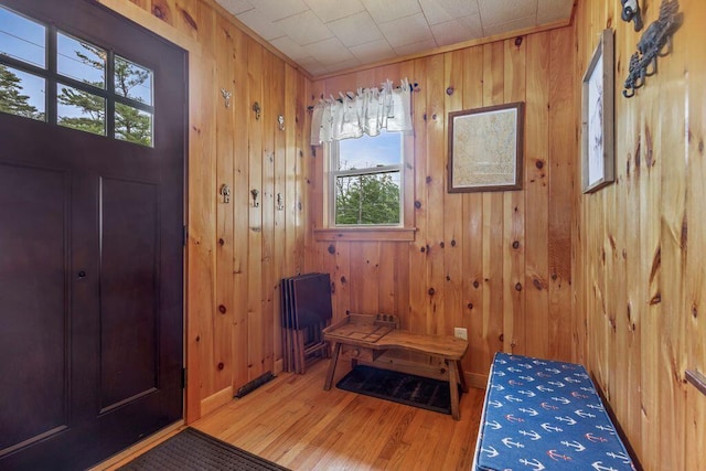 1522 Richville Rd, Standish, ME 04084 - foyer entrance featuring healthy amount of natural light, wood finished floors, and wooden walls