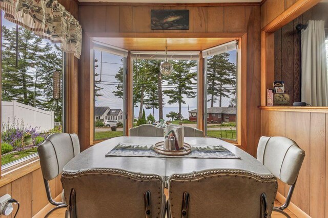 1522 Richville Rd, Standish, ME 04084 - dining room featuring wood walls and plenty of natural light
