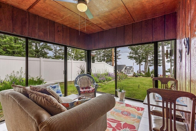 1522 Richville Rd, Standish, ME 04084 - sunroom / solarium featuring ceiling fan and an outdoor hangout area