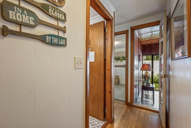 1522 Richville Rd, Standish, ME 04084 - entryway with wood finished floors and ornamental molding