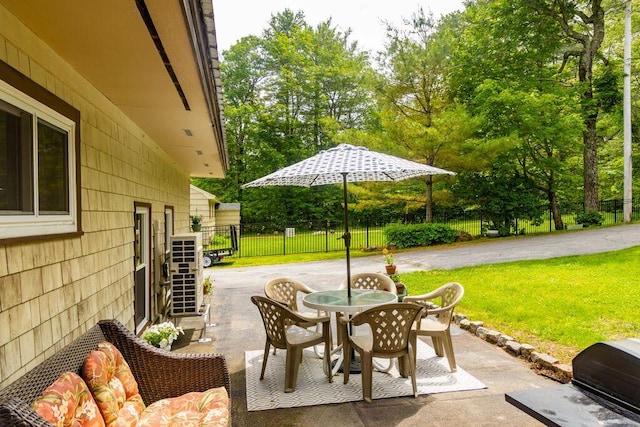 1522 Richville Rd, Standish, ME 04084 - view of patio / terrace featuring outdoor dining area and view of scattered trees