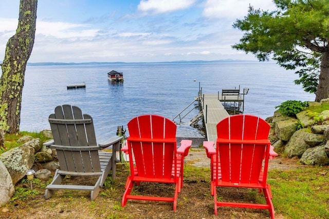 1522 Richville Rd, Standish, ME 04084 - water view featuring a boat dock and boat lift