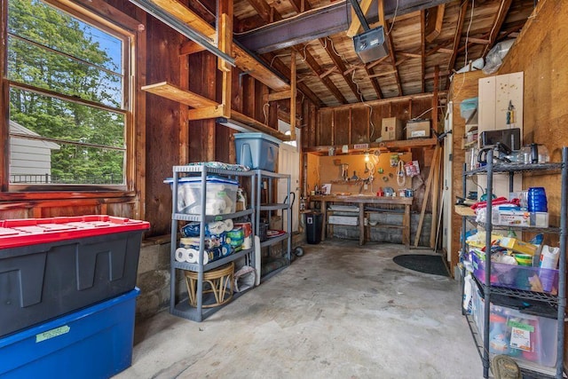 1522 Richville Rd, Standish, ME 04084 - garage with a garage door opener and a workshop area