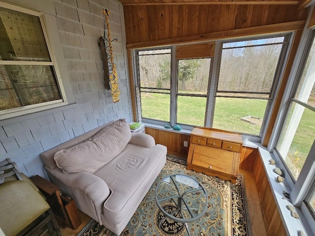 28 Varnum Pond Rd, Temple, ME 04984 - sunroom with healthy amount of natural light and vaulted ceiling