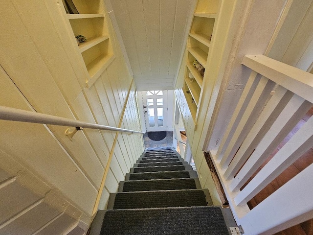 28 Varnum Pond Rd, Temple, ME 04984 - staircase featuring built in shelves