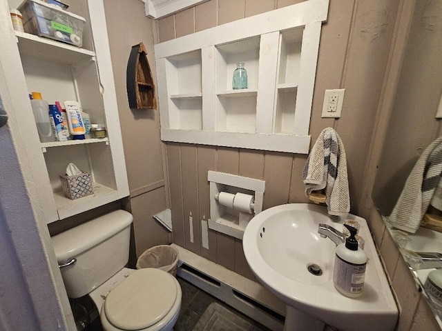28 Varnum Pond Rd, Temple, ME 04984 - half bathroom with a decorative wall